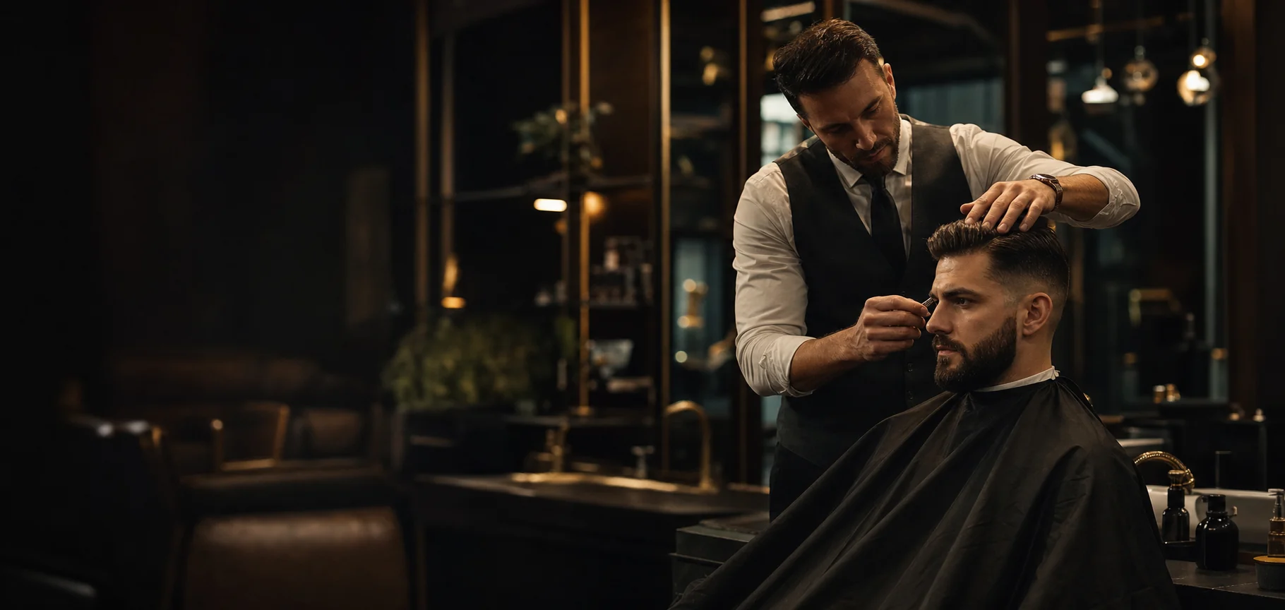 Barbero trabajando en el ritual NOIR